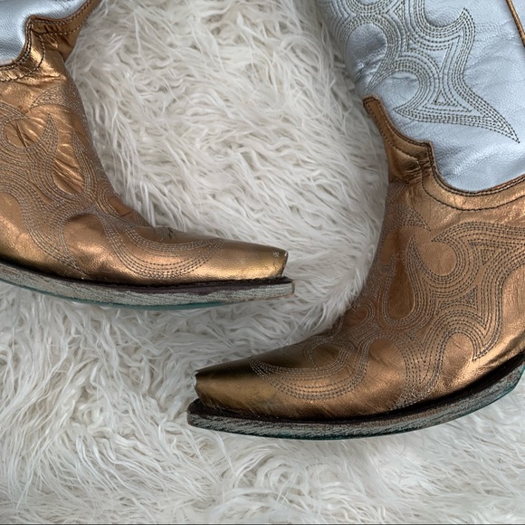 Lane Silver Gold Cowboy Boots Women’s Size 7.5 - Picture 2 of 12